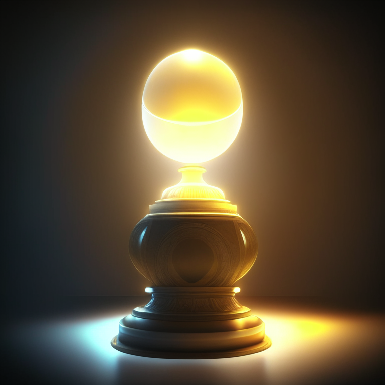 a glowing orb on a pedestal