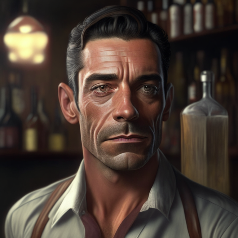 A portrait of Barman hyperrealistic, high resolution 