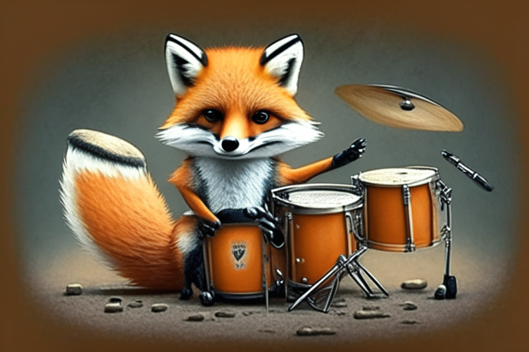 cute fox drummer