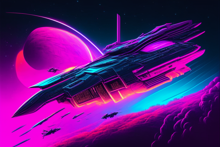 space ship synthwave