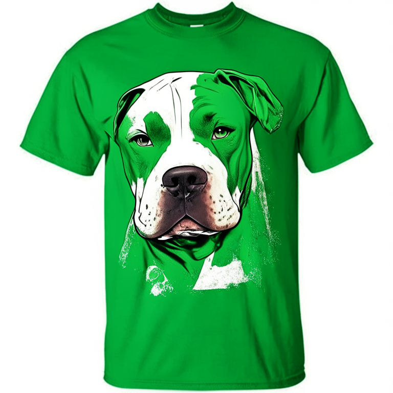 Pretty anime dog Pitbull green, t-shirt 