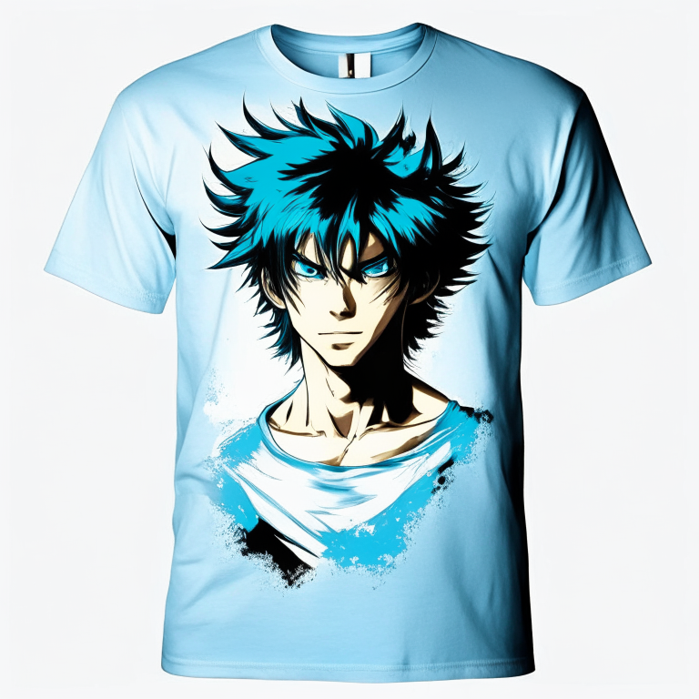 Handsome anime light blue colour, t-shirt 👕