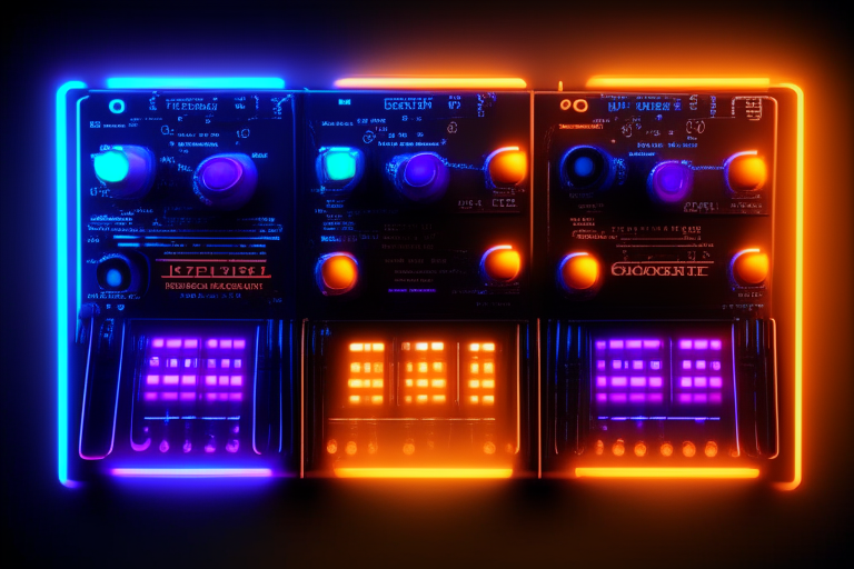 3osc synth vst interface in style of maschine controller neon backlit elements