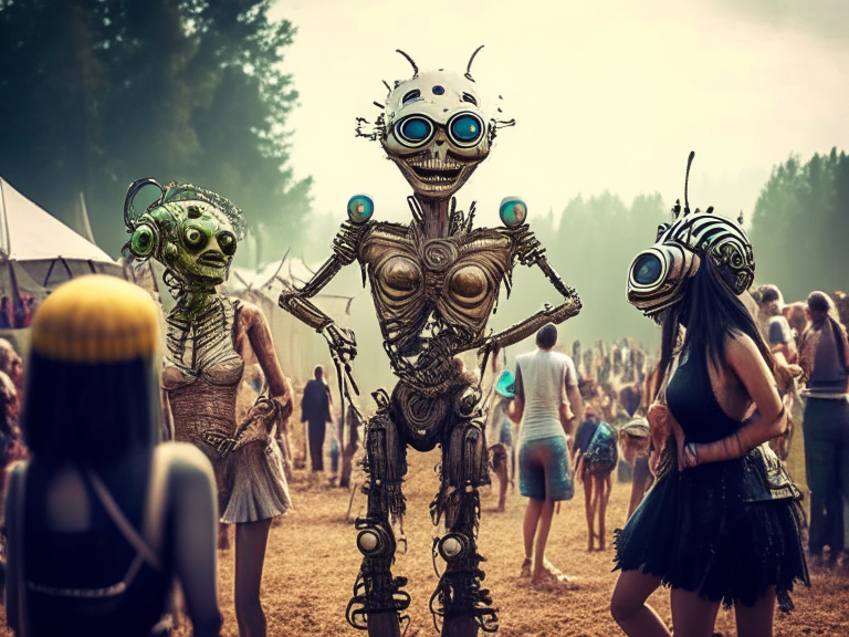 Aliens, Humans and Robots enjoying themselves at Przystanek Woodstock Festival 2069