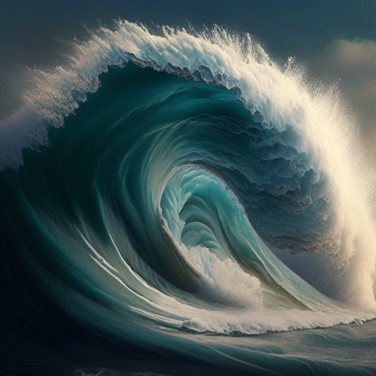 A big curling wave