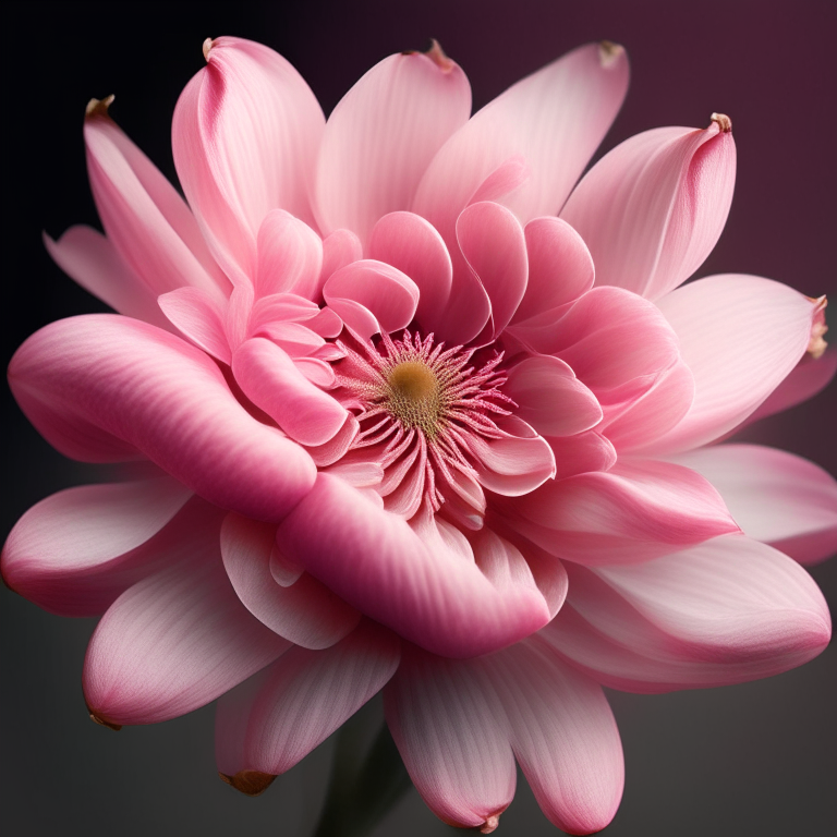 A hyperrealistic pink flower 