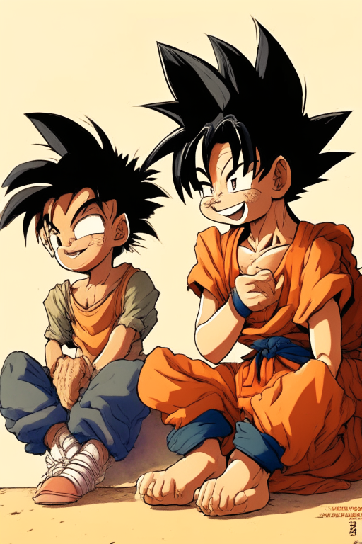Goku (kid) , Javeleta and A Friend talkinh
