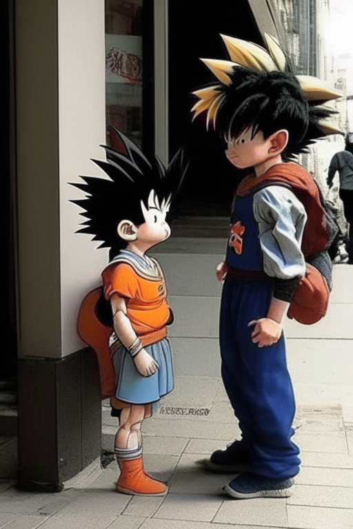 Goku (Kid) Meeting A Friend In Tokyo 