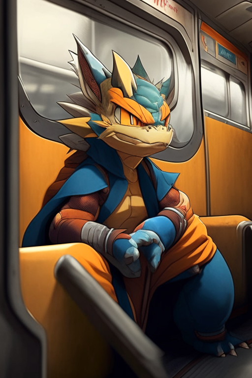 Kame from dragón ball on the Train 