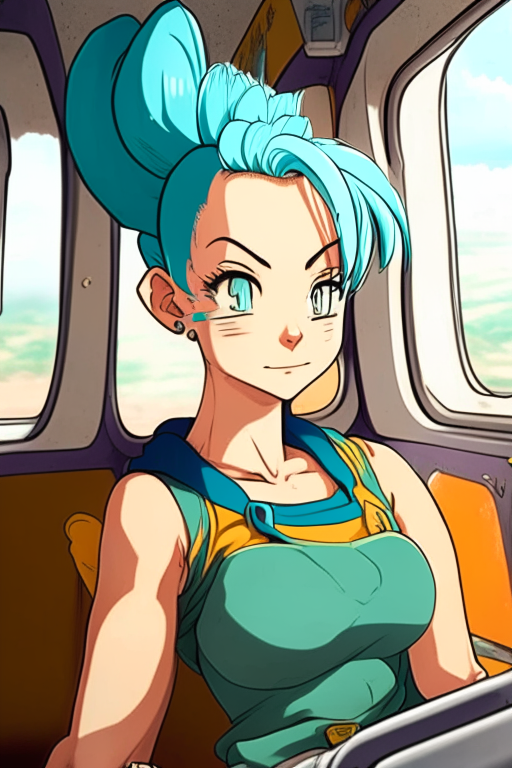 Bulma from dragón ball on the Train 