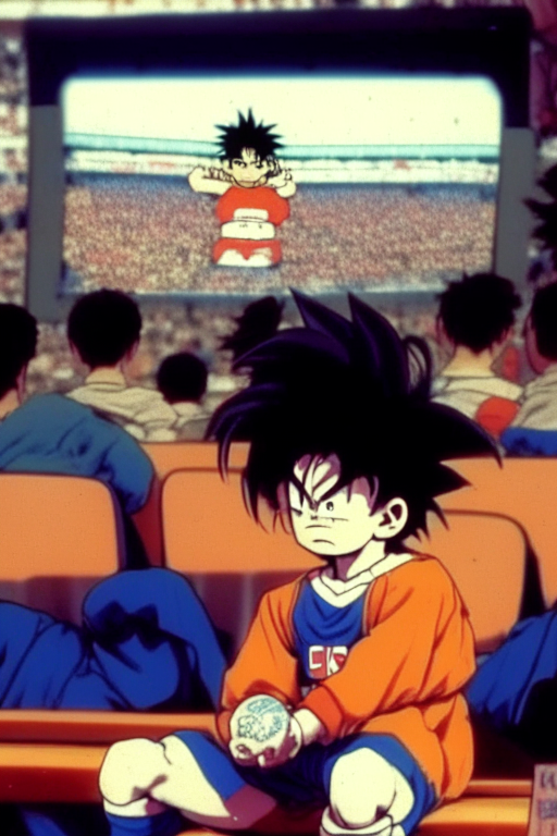 Goku(Kid) at Lhuzinki Stadium Watching FIFA Asian Cup At Russia in 1990 opening ceremony