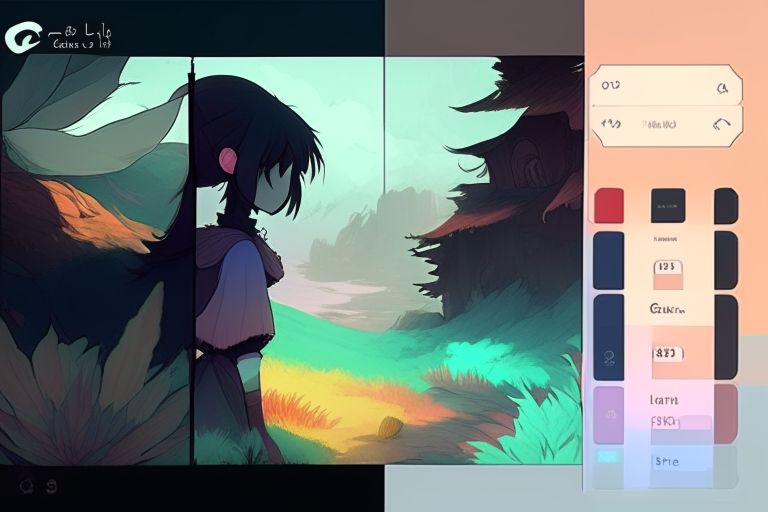 soft shadow and ghibli anime colors videogame user interface