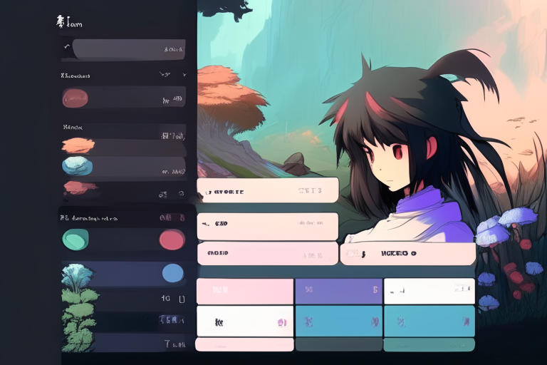 soft shadow and ghibli anime colors videogame user interface