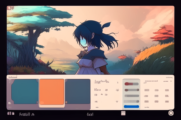 soft shadow and ghibli anime colors videogame user interface