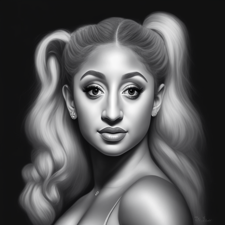 A portrait of arianda grande 