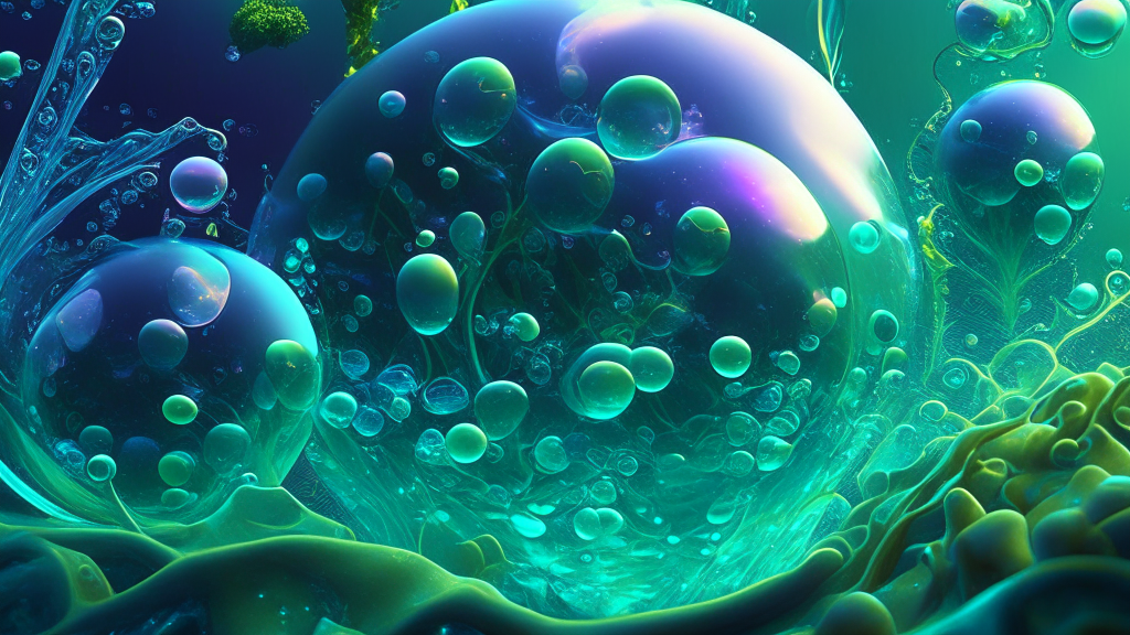 a cosmicore bubblewave naturis technopunk background