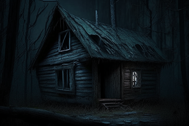 Haunted cabin, But those who dared to venture close could still hear the echoes of terrified screams and the desperate pleas for release, a reminder of the horrors that lie within and the dangers of awakening the dormant evil.