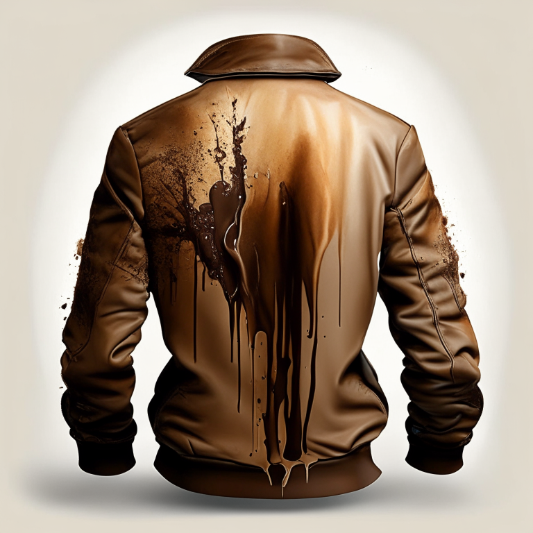 Design me beautiful  brown jacket, back of jacket, paint me cup 