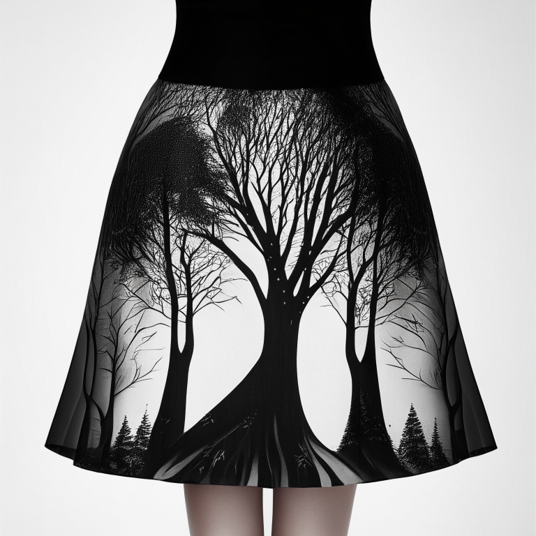 design me beautifu black trees,  Skirt 