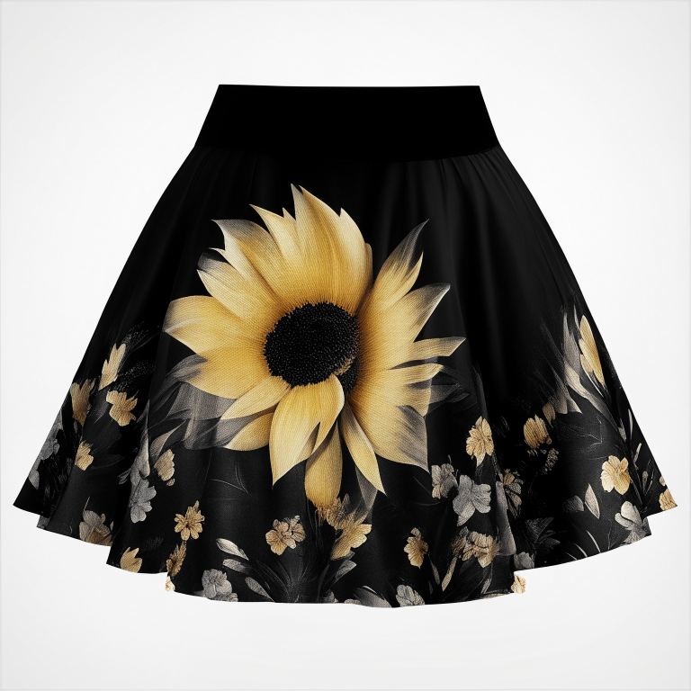 design me beautifu black flower ,  Skirt 