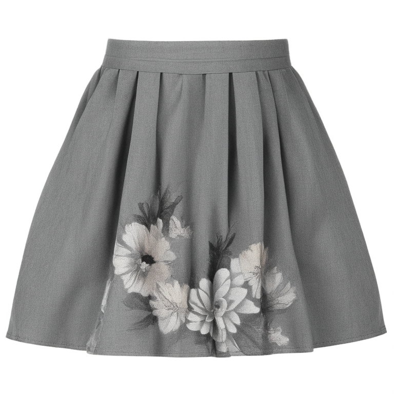 design me beautifu grey  flower ,  Skirt 