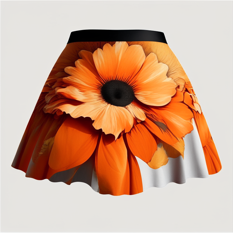 design me beautifu orange flower ,  Skirt 