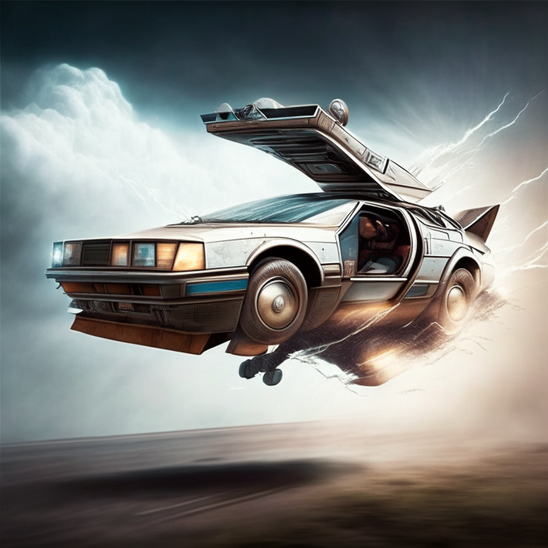 Flying delorean