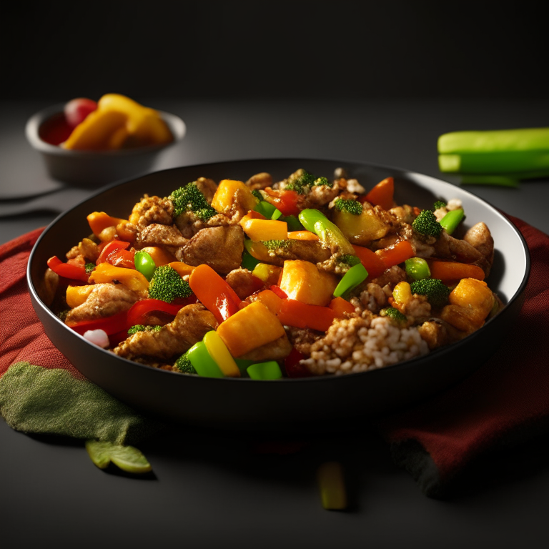 turkey and vegetable stir-fry, 4k