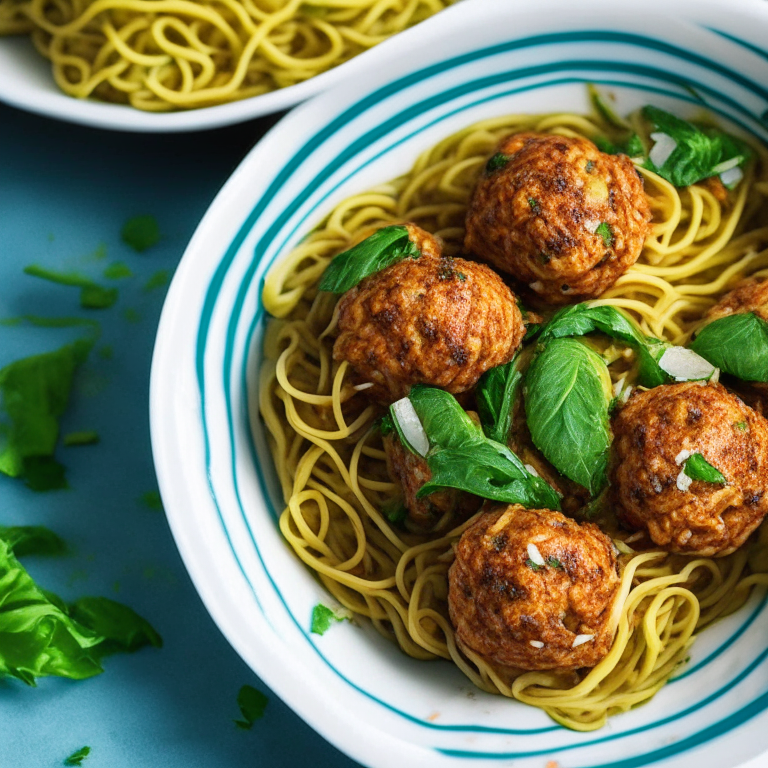 baked turkey meatballs with zucchini noodles, 4k