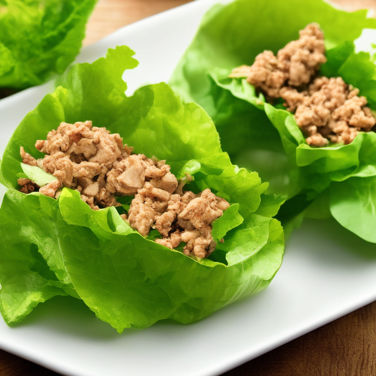 turkey lettuce wraps with fresh herbs, 4k