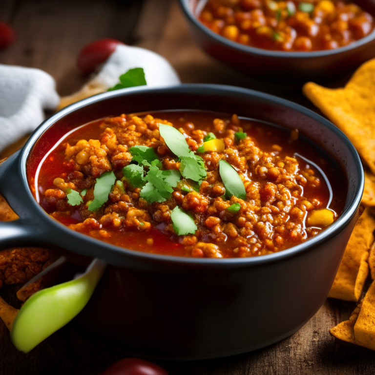 turkey chili with beans and bell peppers, 4k