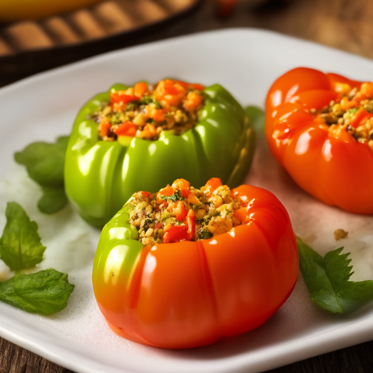 turkey and vegetable stuffed bell peppers, 4k