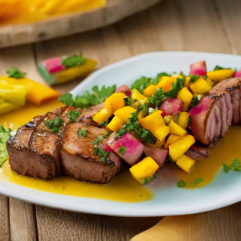 grilled pork tenderloin with mango salsa, 4k