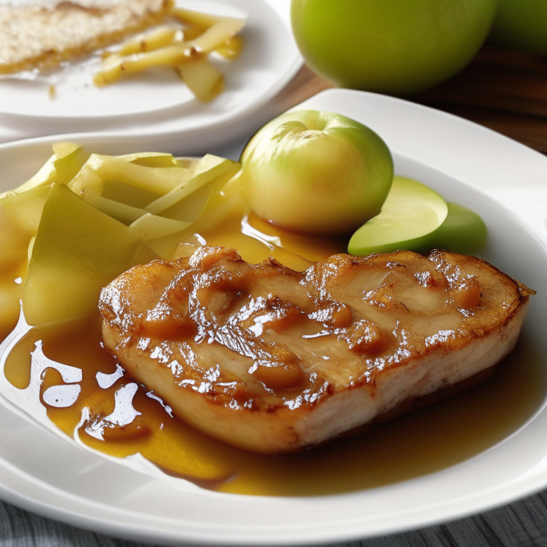 baked pork chops with apple and onion compote, 4k