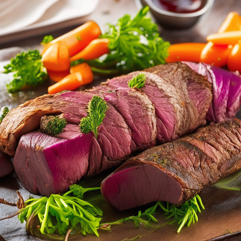 herb-roasted beef tenderloin with grilled vegetables, 4k