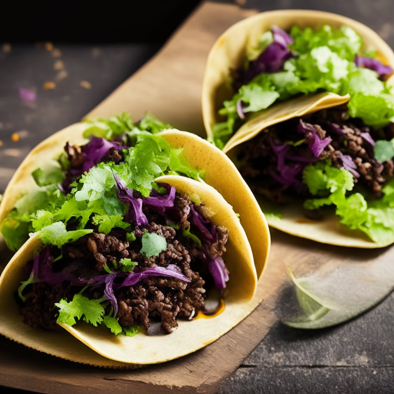 beef and black bean tacos with cabbage slaw, 4k