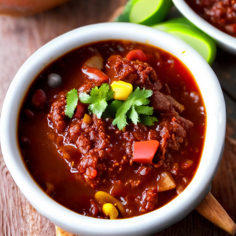 slow cooker beef chili with kidney beans and bell peppers, 4k