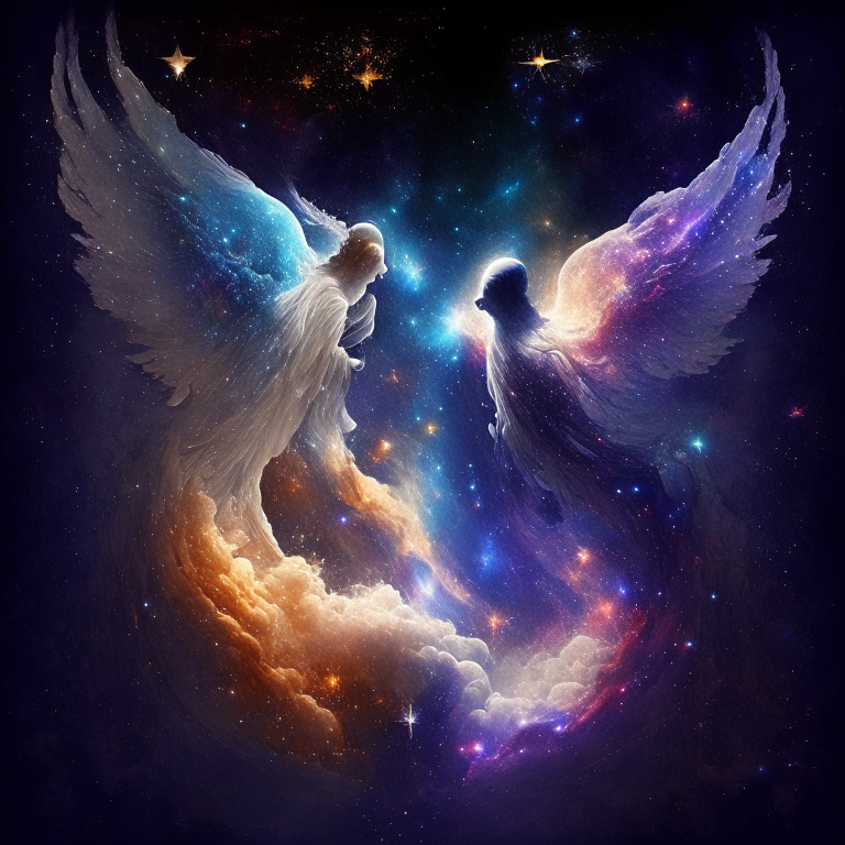 galaxy and angels
