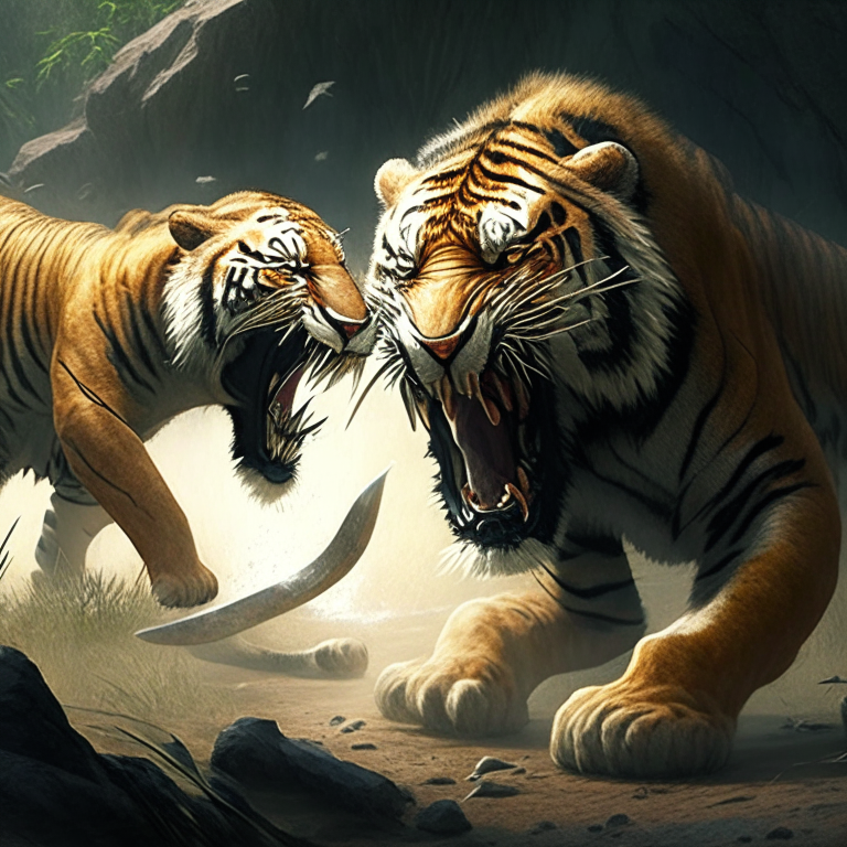 saber toothed tiger hunts