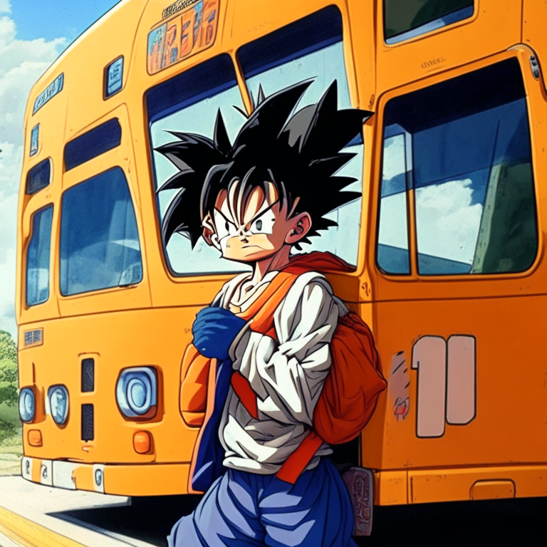 Goku (kid) at Theo School bus