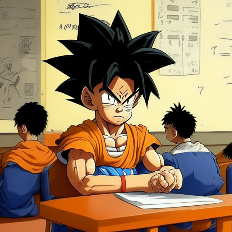 Goku (kid) At a Brazilian School 
