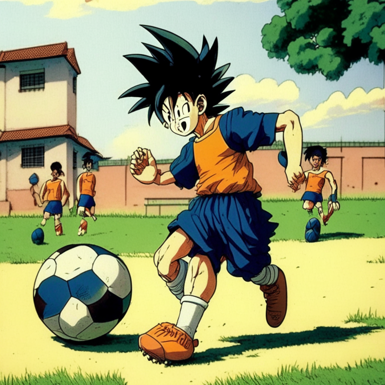Goku (kid) Playing Soccer At The School To Train To FIFA Asian Cup 1994