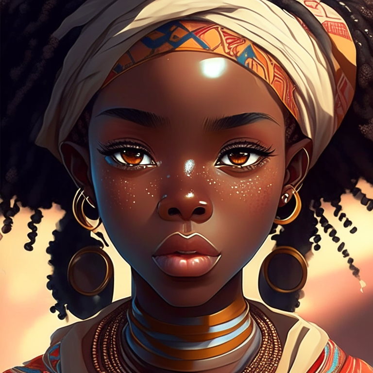 Beautiful anime African 