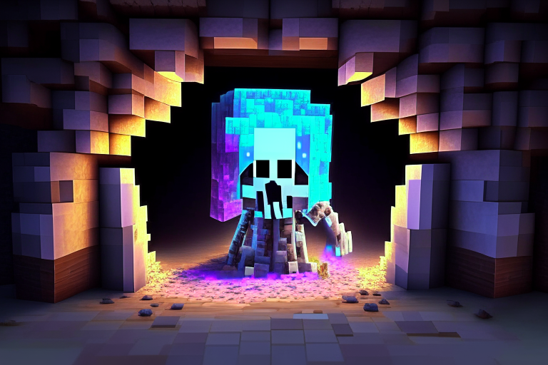 Magical nether portal, minecraft sniffer skeleton