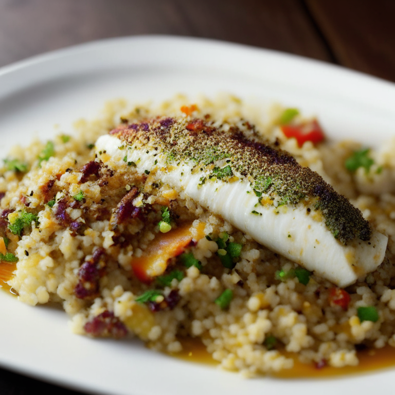 baked cod with herbed quinoa, 4k