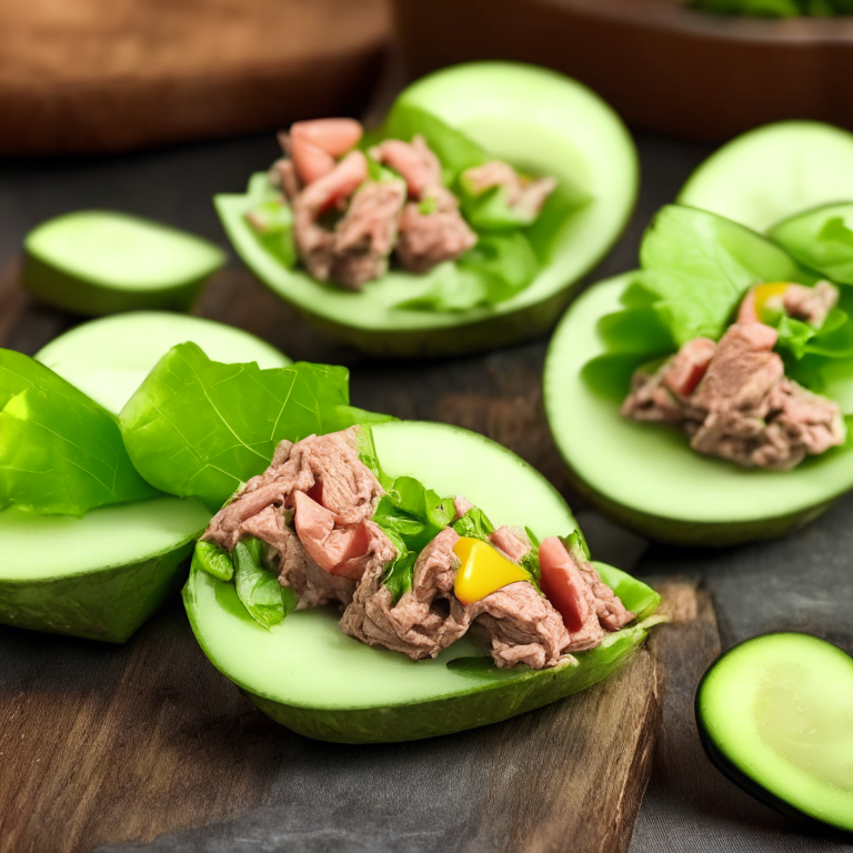 tuna salad lettuce wraps with avocado, 4k