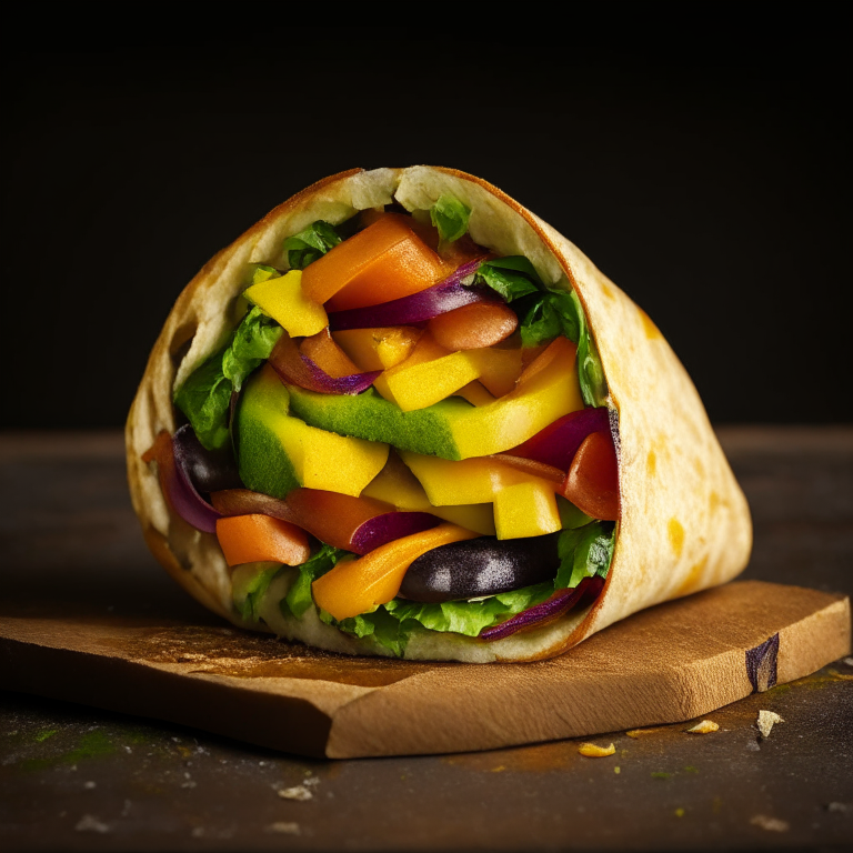 Grilled Vegetable and Hummus Wrap, 4k