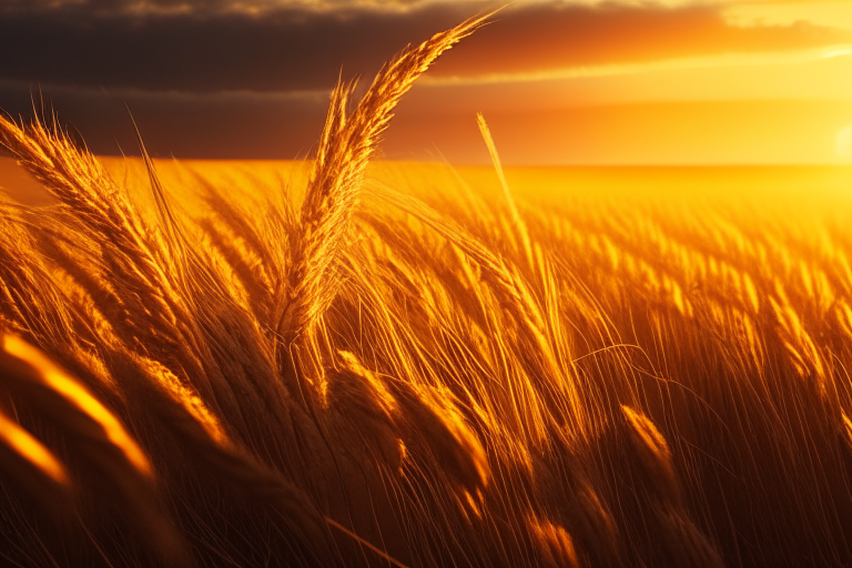 a field of wheat, golden hour, 4k