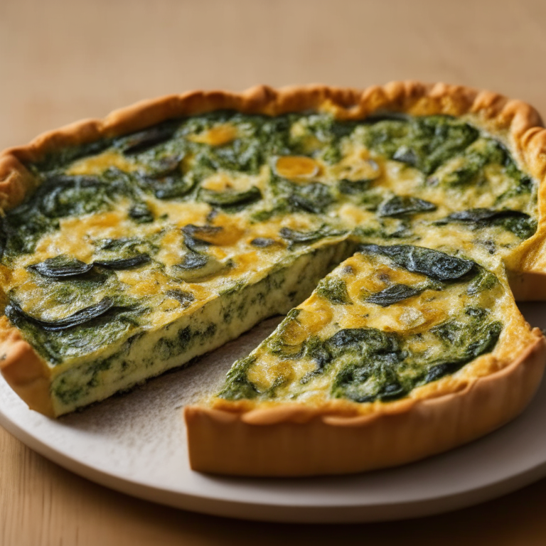 Spinach and Mushroom Quiche with Whole Wheat Crust, 4k