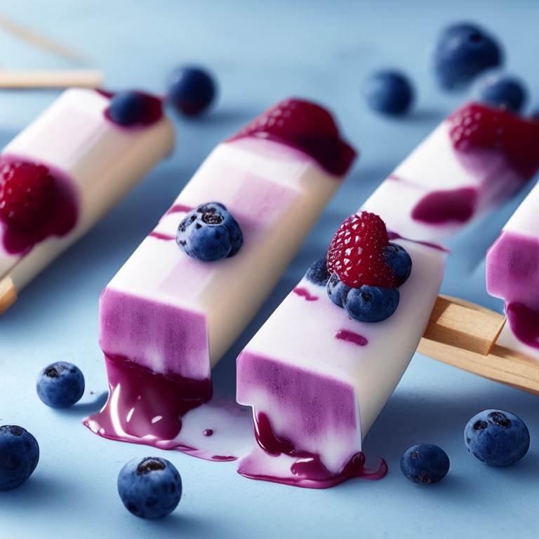 Greek Yogurt and Berry Popsicles, 4k